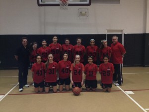 The Girls Varsity team, before their loss to St. Benedict.