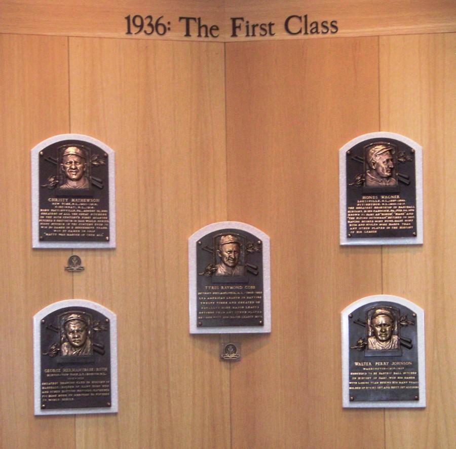 Could your picture be here someday? Plaques hang at the Baseball Hall of Fame