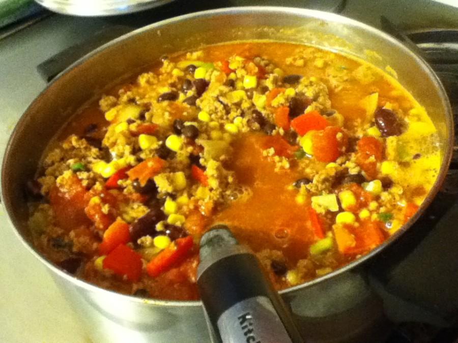 The completed chili